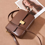 Retro style leather crossbody bag