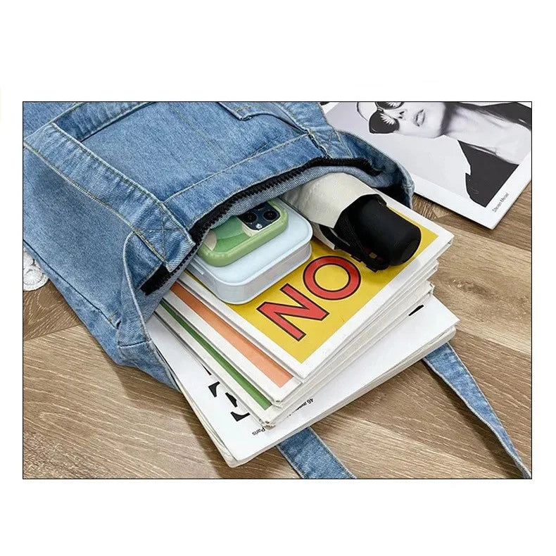 Casual denim tote bag