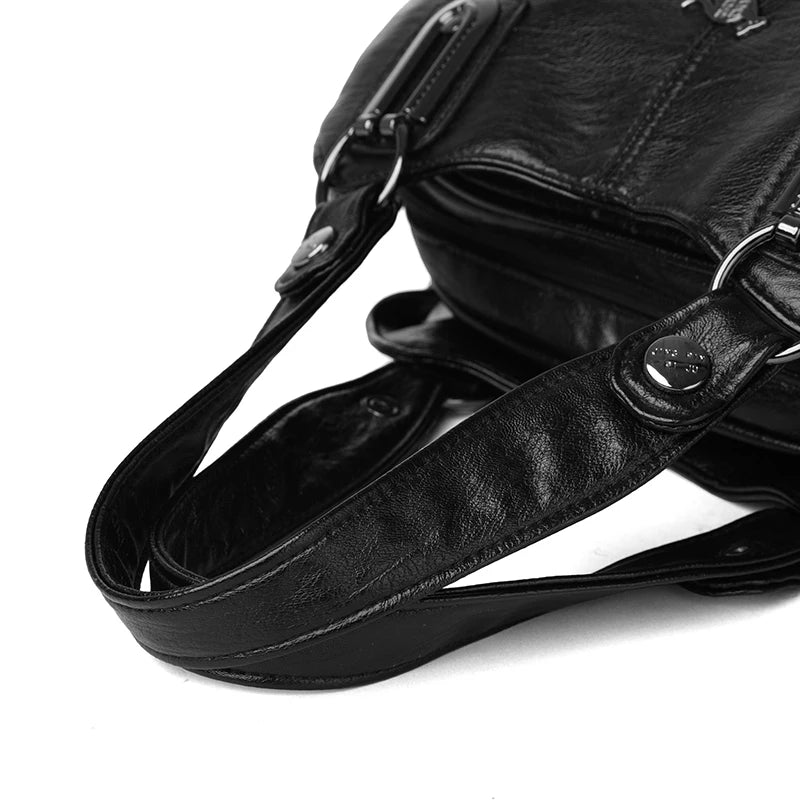 Crossbody leather hobo bag