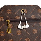 Designer-style leather knapsack