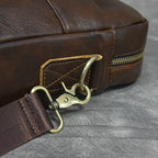 Structured leather laptop case