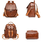 Leather flap satchel
