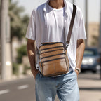 Premium leather sling crossbody bag