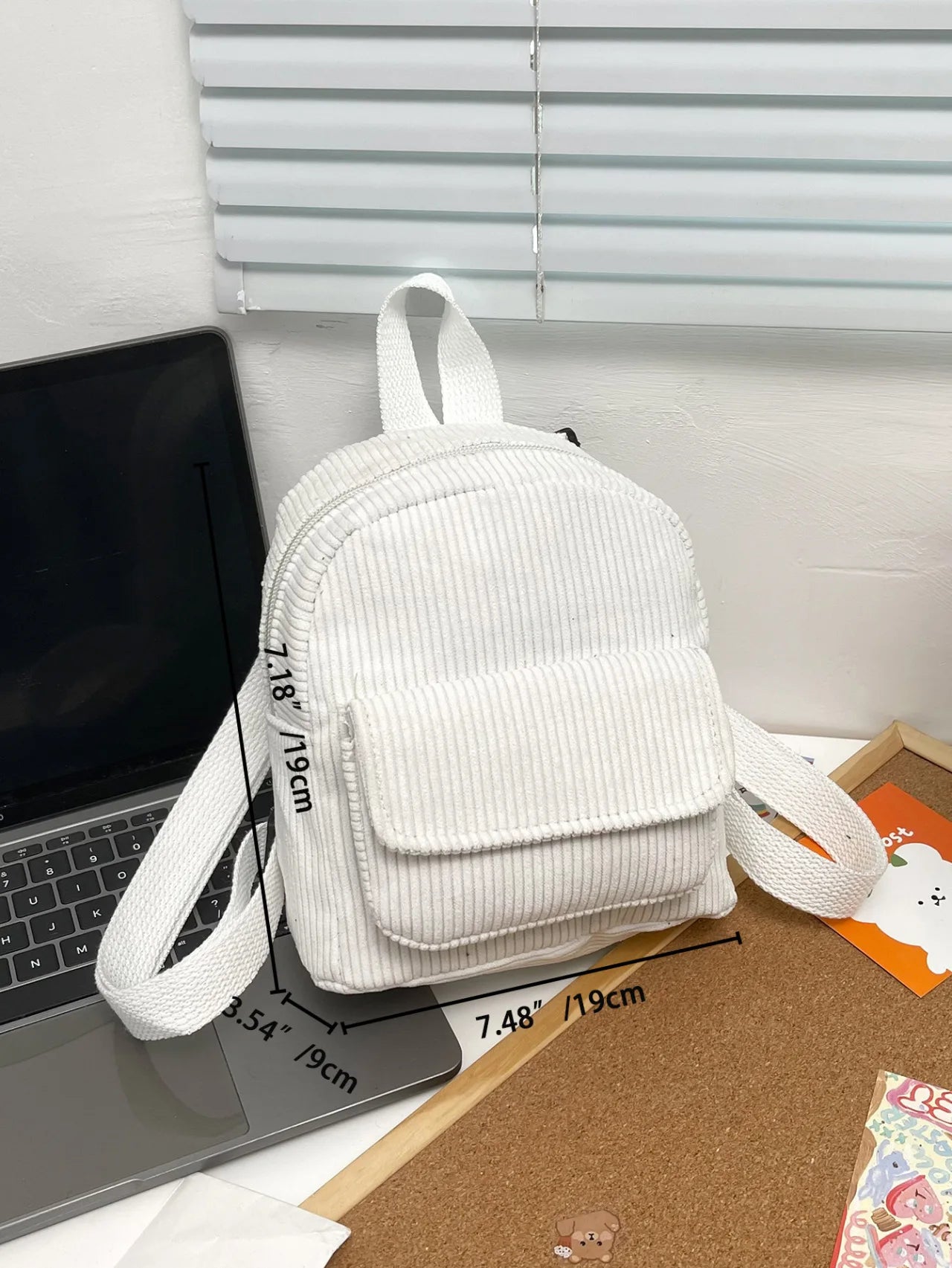 Mini corduroy backpack