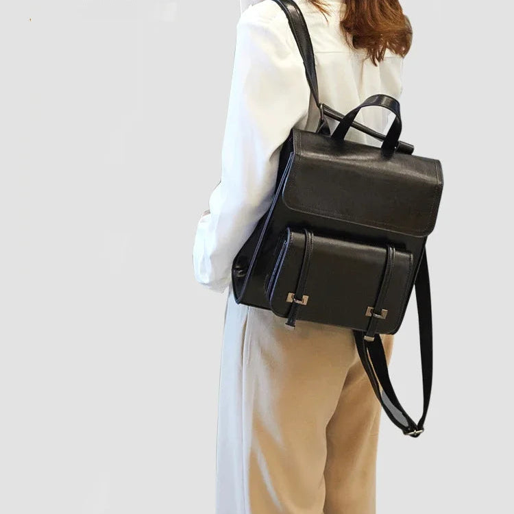 Leather satchel backpack