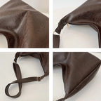 Shoulder leather tote bag