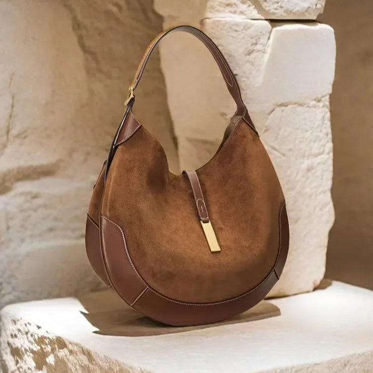 Casual suede tote bag