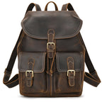 Leather laptop rucksack with top handle