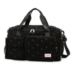Corduroy travel toiletry bag with shoulder strap