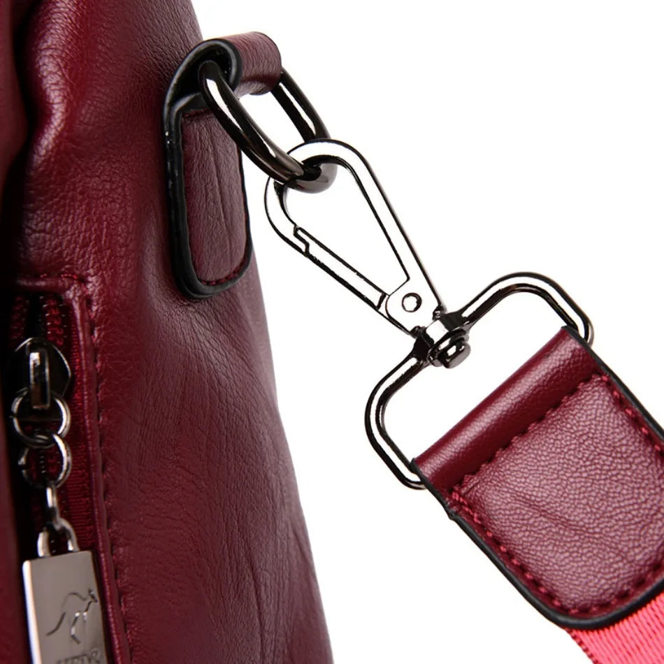 Soft leather backpack for women