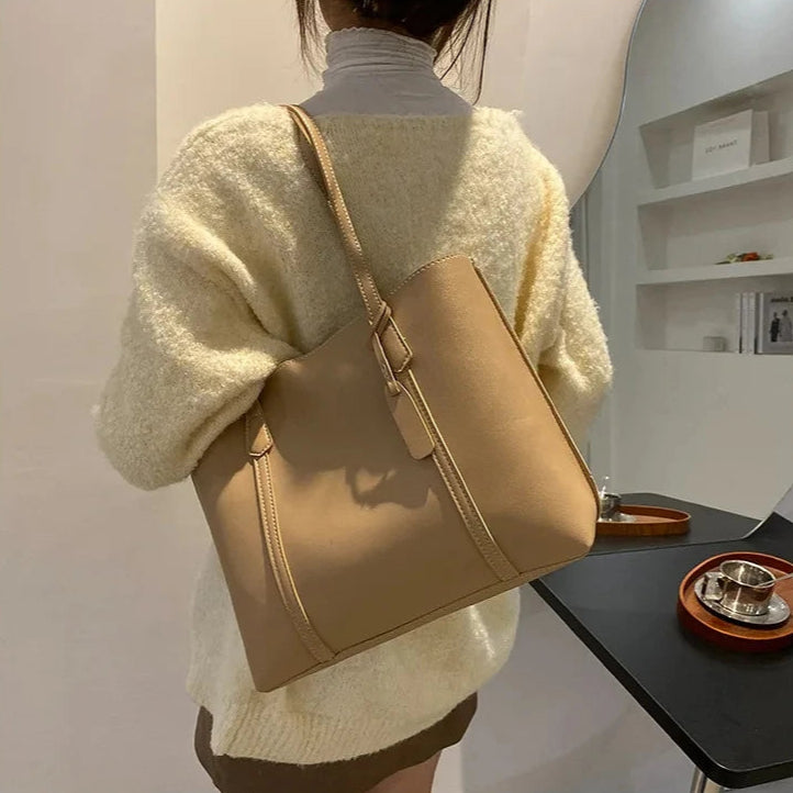 Trendy soft leather tote bag