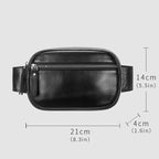 Zip-top leather belt bag