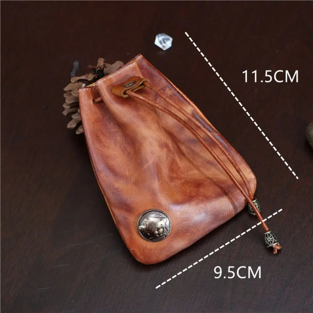 Vintage leather belt pouch