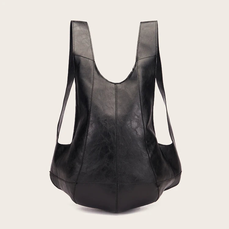 Anti-theft leather backpack