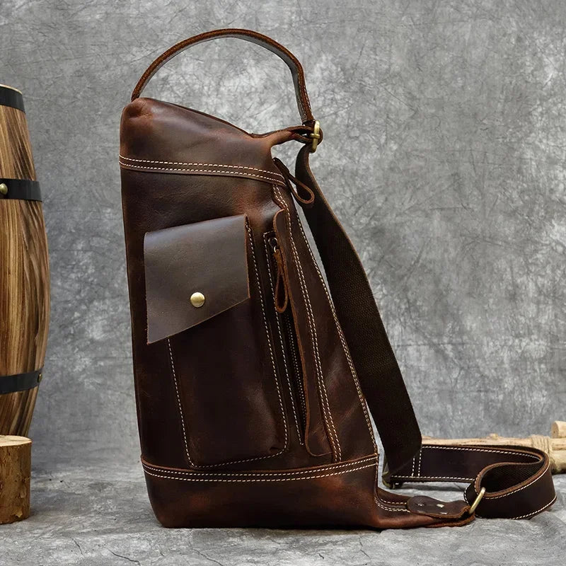 Full leather rucksack backpack