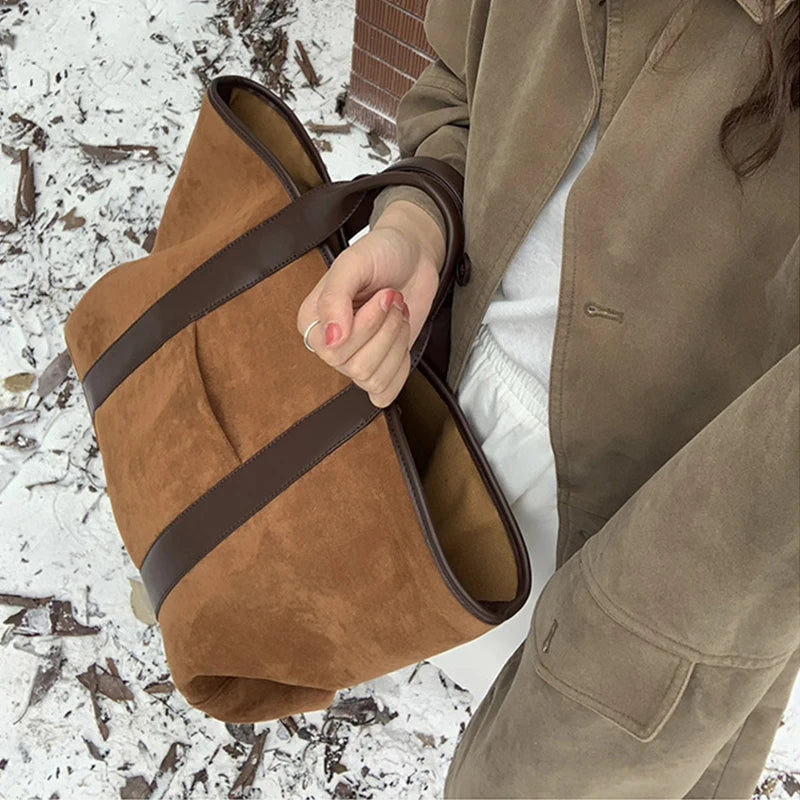 Classic suede tote bag