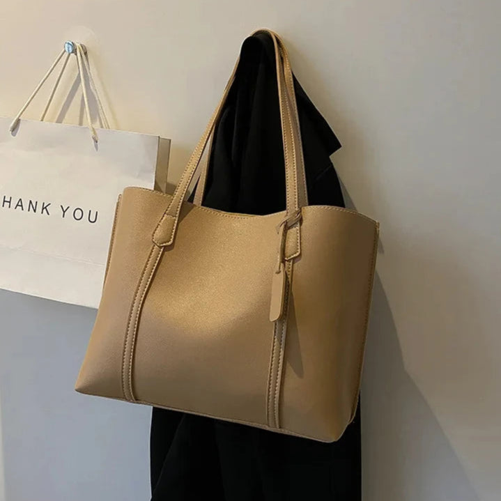 Trendy soft leather tote bag