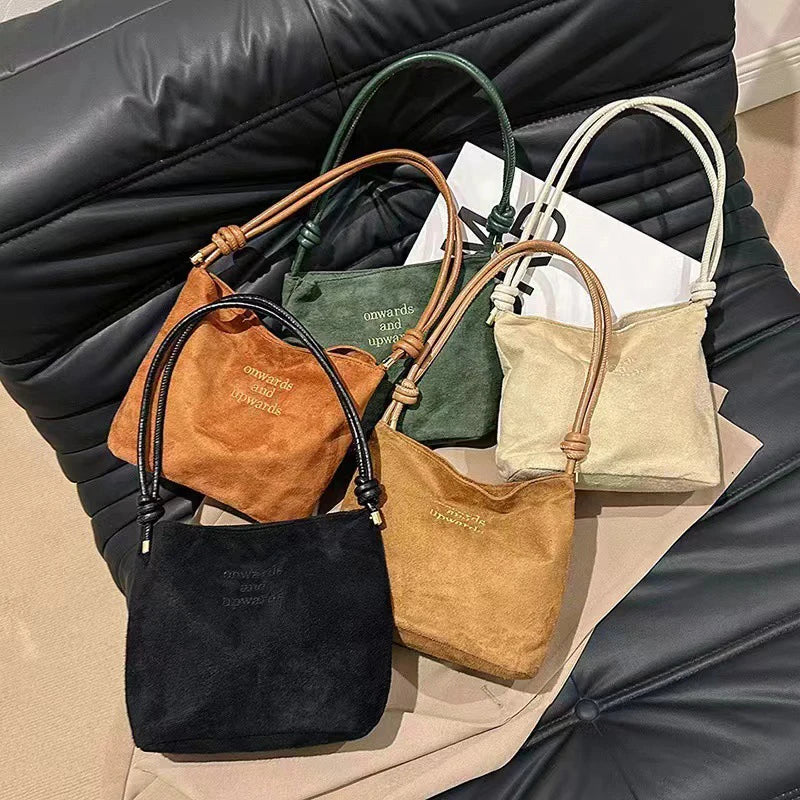 Casual suede shoulder bag for city walks