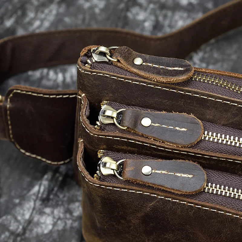 Modern leather bum bag