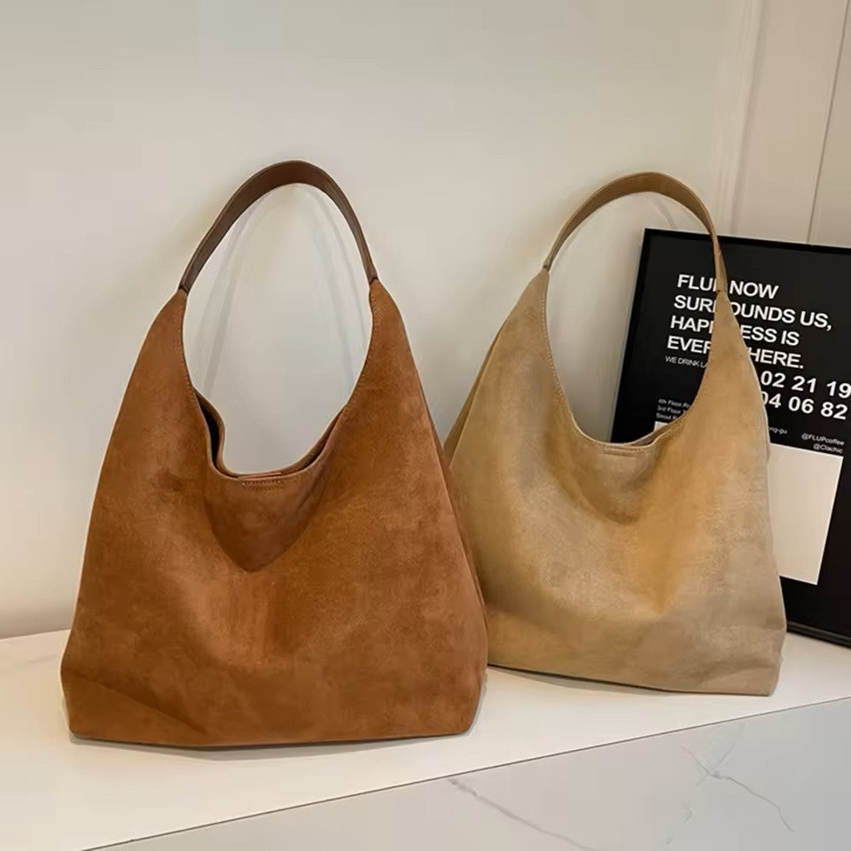 Suede hobo bag