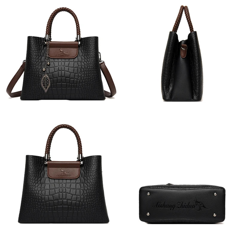 Vintage-inspired leather handbag
