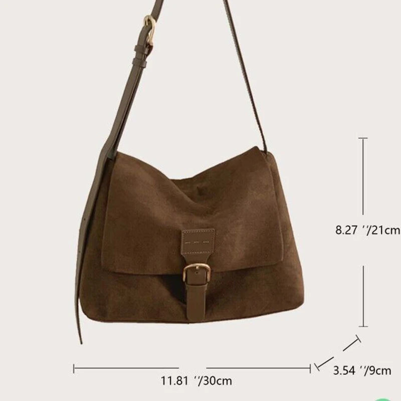 Shoulder bag in suede