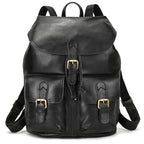 Leather laptop rucksack with top handle