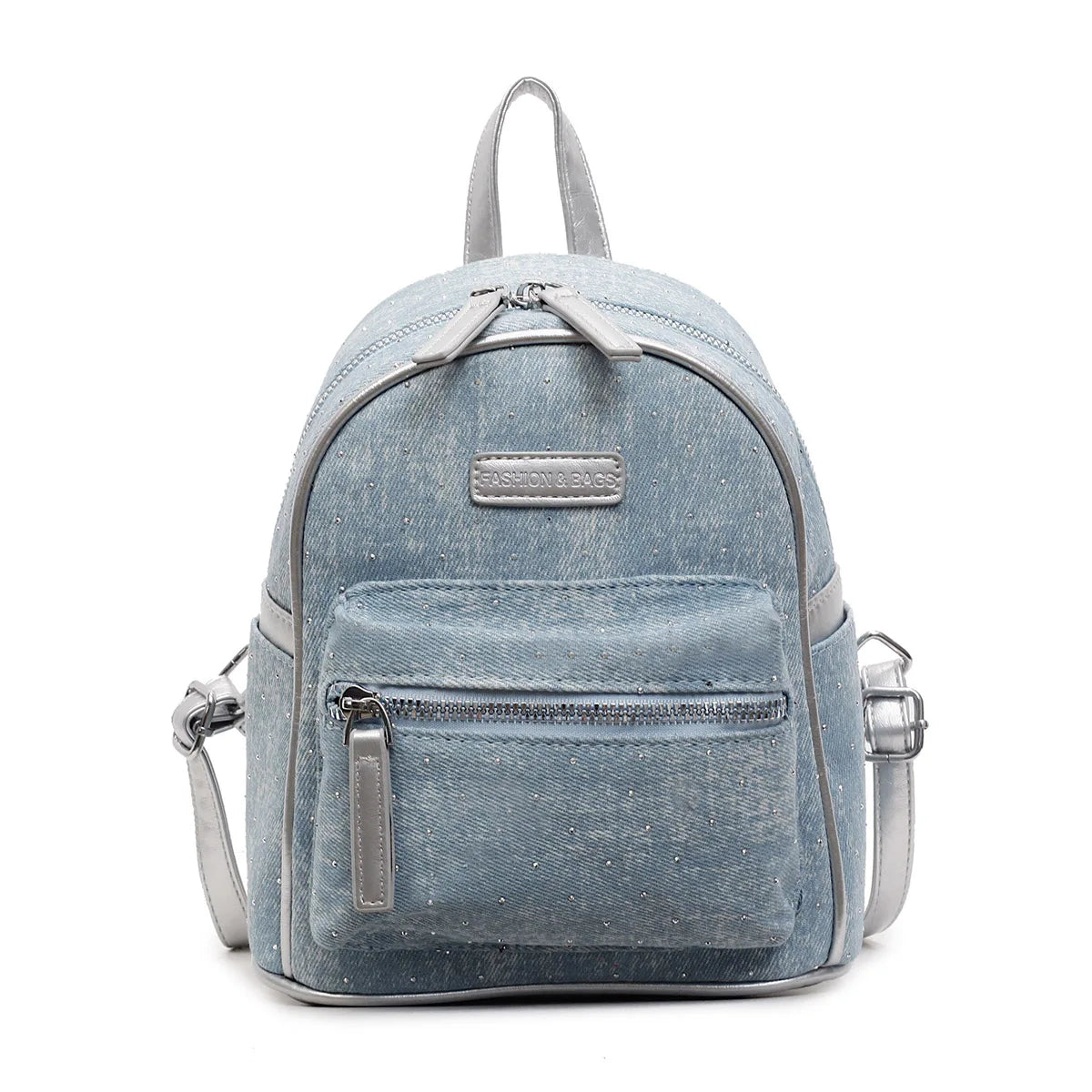 Women's small denim backpack
