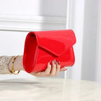 Minimal leather handbag with slim profile