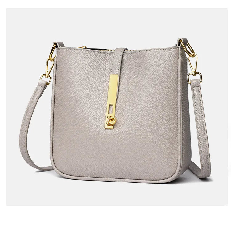 Functional leather crossbody bag