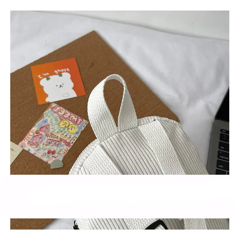 Mini corduroy backpack