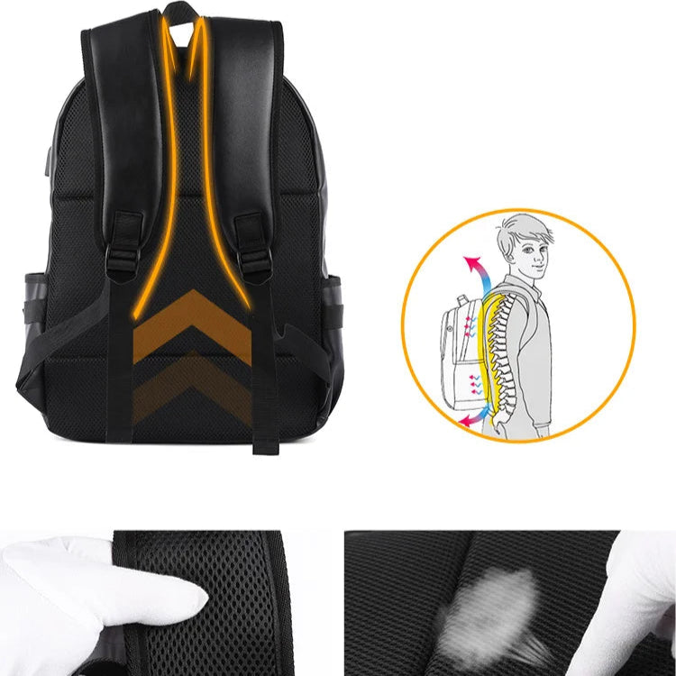 Large leather backpack for men