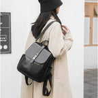 Leather flap satchel