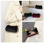Corduroy clutch bag with  chain strap