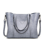 Large leather tote bag with zipper