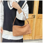 Structured suede shoulder bag