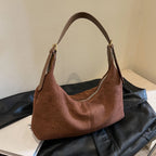 Vintage suede hobo shoulder handbag