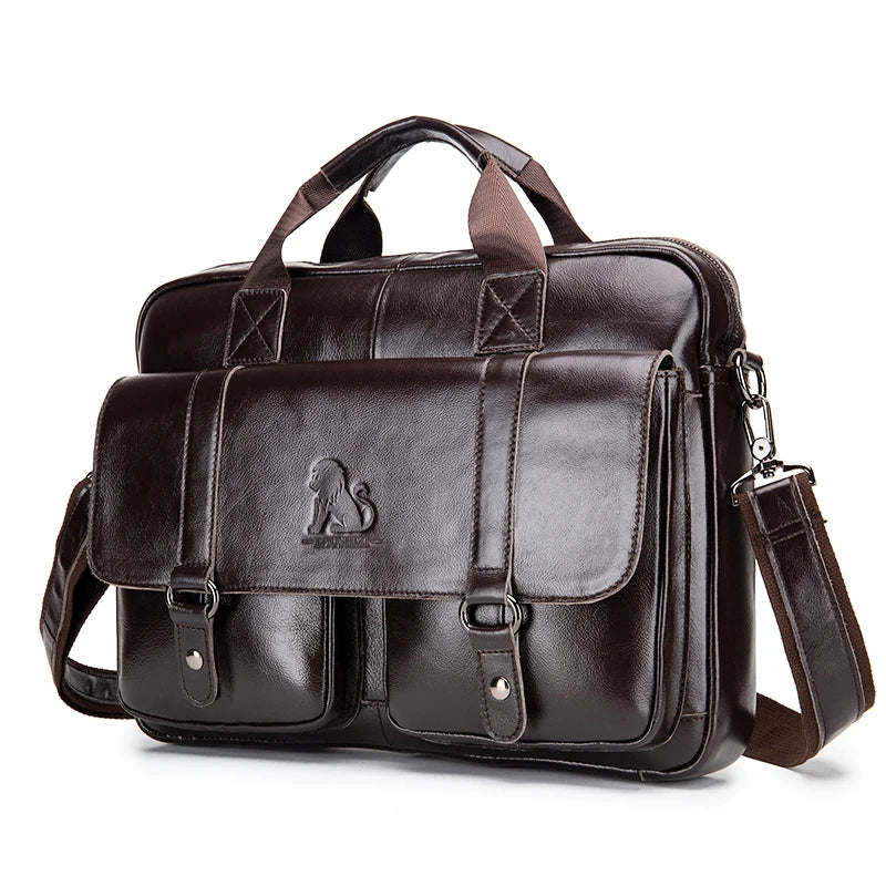Vintage leather laptop briefcase