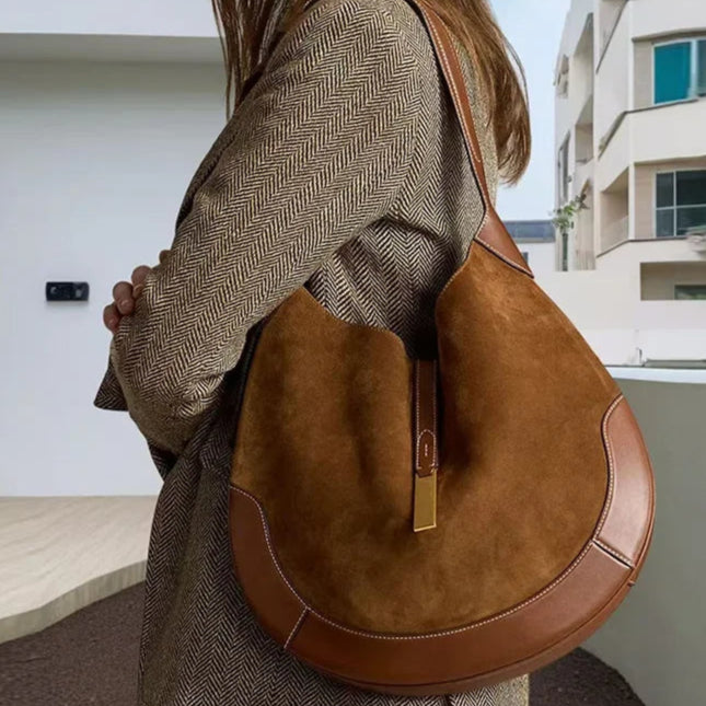 Casual suede tote bag