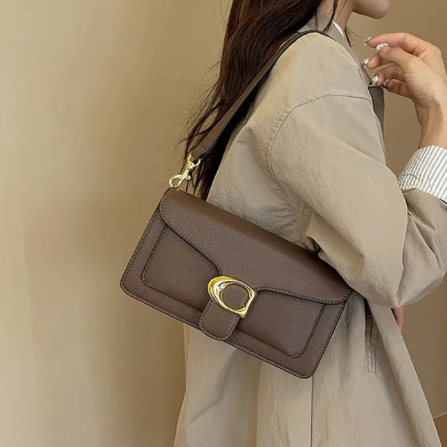 Designer inspired leather crossbody bag