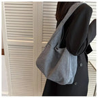 Women’s casual corduroy shoulder tote bag