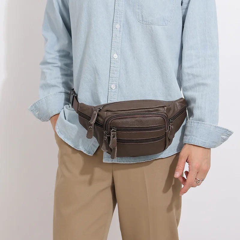 Smooth leather belt pouch