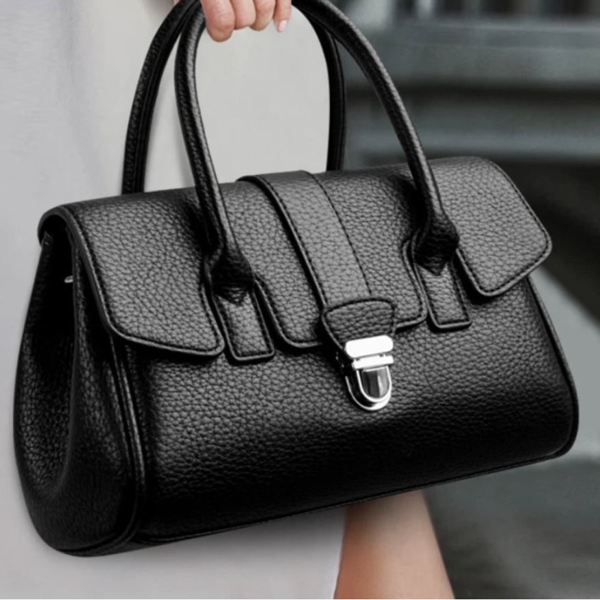 Designer-inspired leather handbag