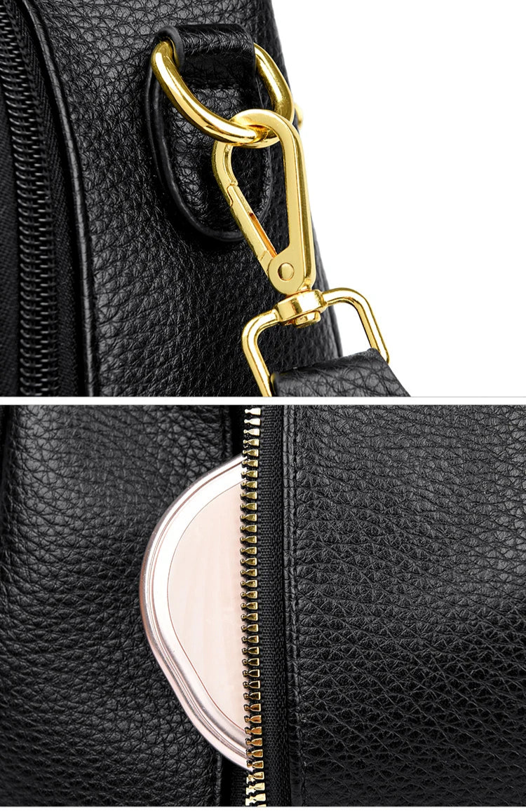 Modern leather backpack for women