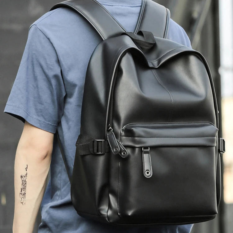 Soft leather backpack for men