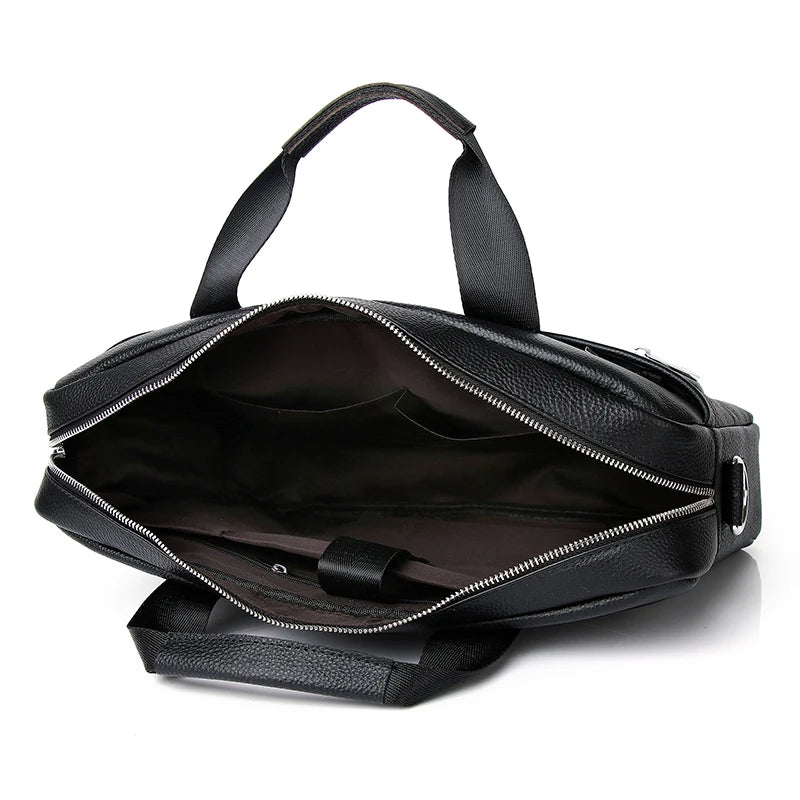 Leather laptop portfolio bag