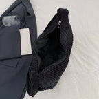 Versatile corduroy handbag with shoulder strap