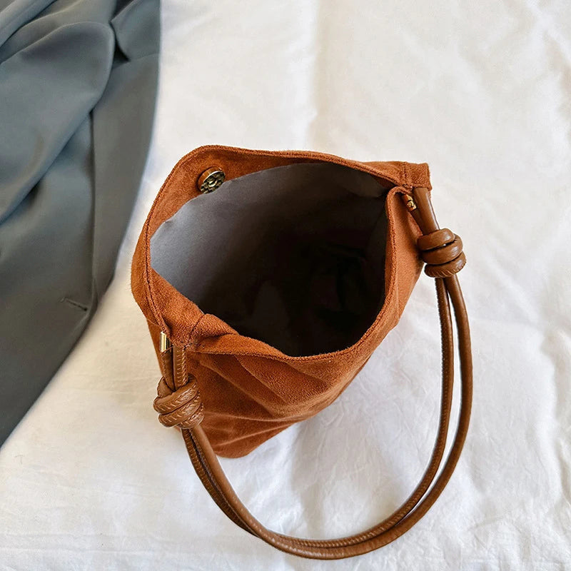 Casual suede shoulder bag for city walks