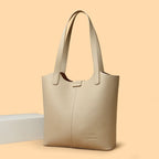 Structured leather tote bag