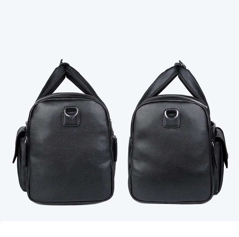 Urban leather holdall with top handles